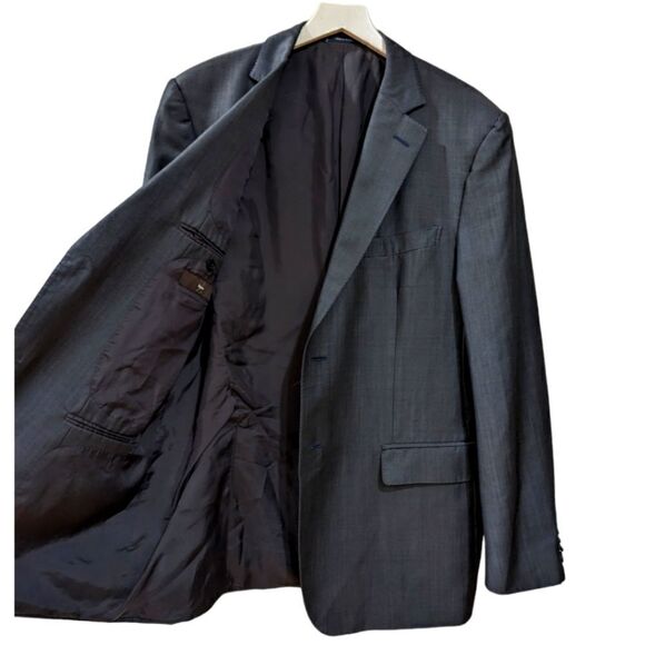 Zegna Mens Wool & Mohair Two Button Shiny Navy Blue Blazer 28QCG4 Size EU 54R - Picture 4 of 10